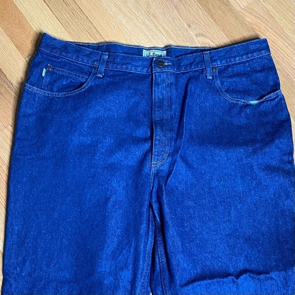 LL Bean Relaxed Fit Men's Denim Jeans 42x34 Denim 100% Cotton Workwear Straight - Picture 7 of 8